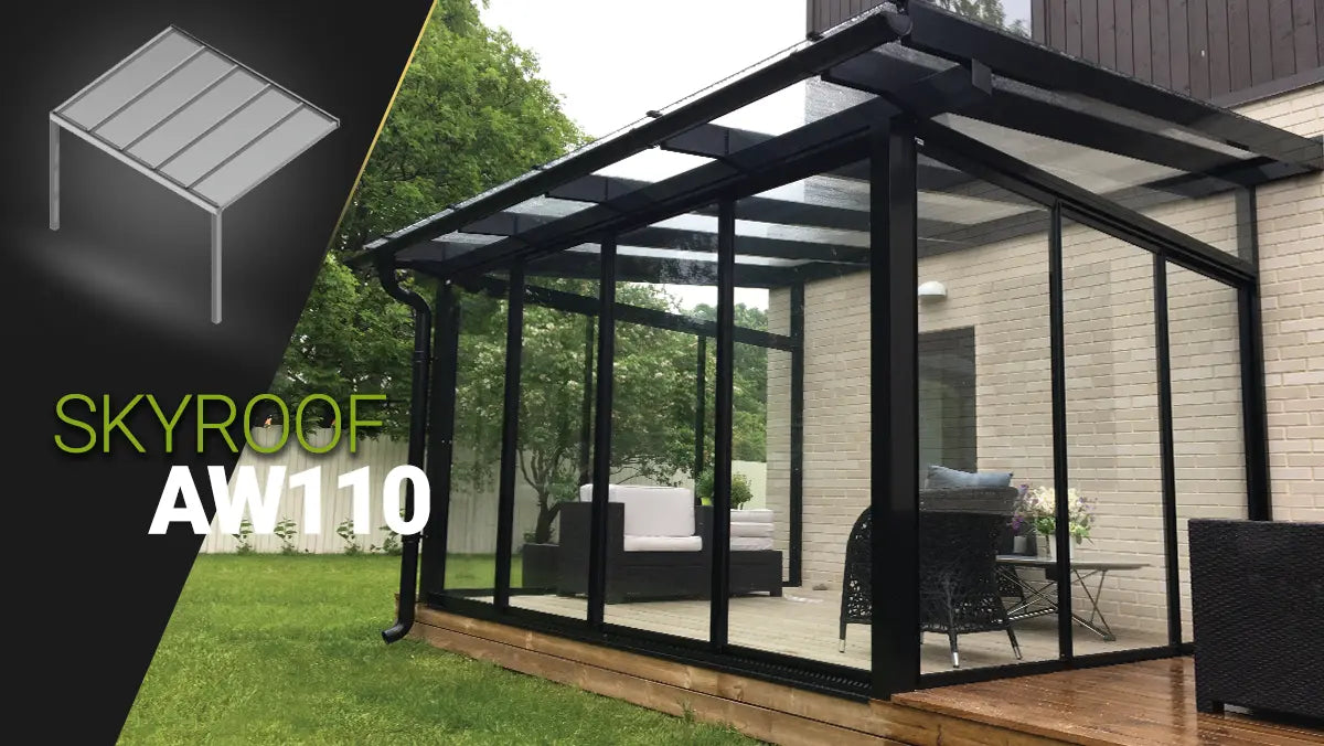 ALUXIL Terrassendach | Glas klar | Freistehend